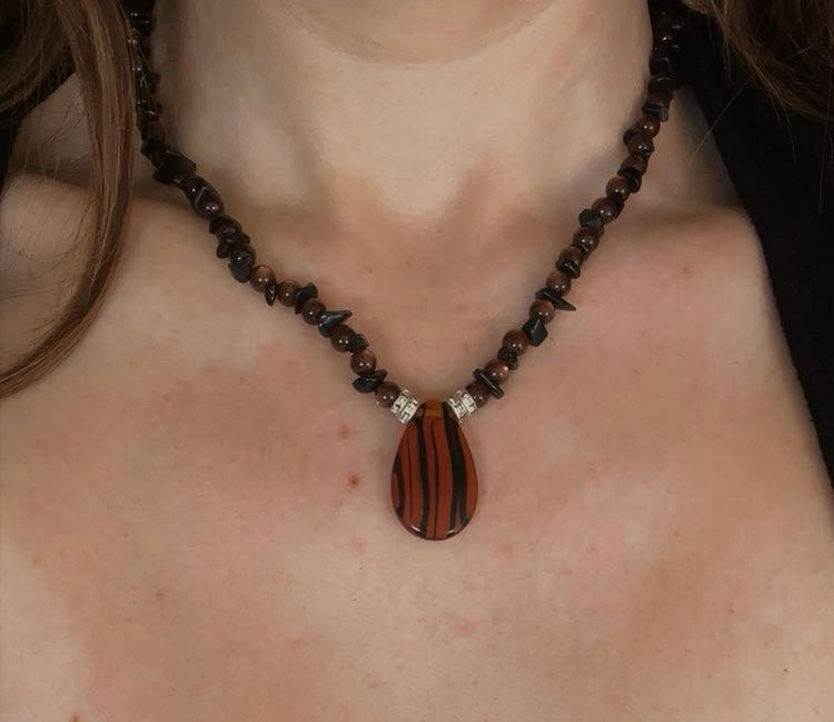 Striped Pendant Necklace