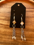 Orange Crystal Dangle Earrings