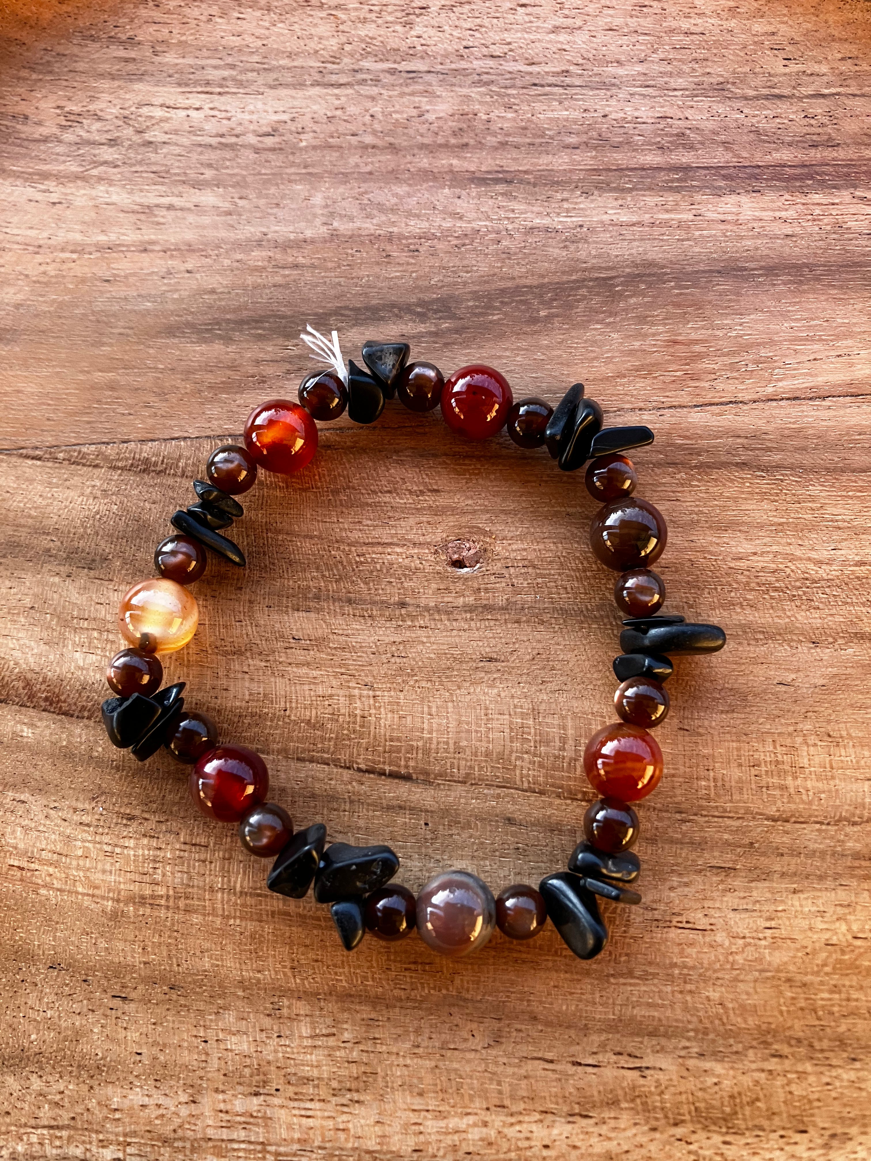 Red and Brown Stone Bracelet