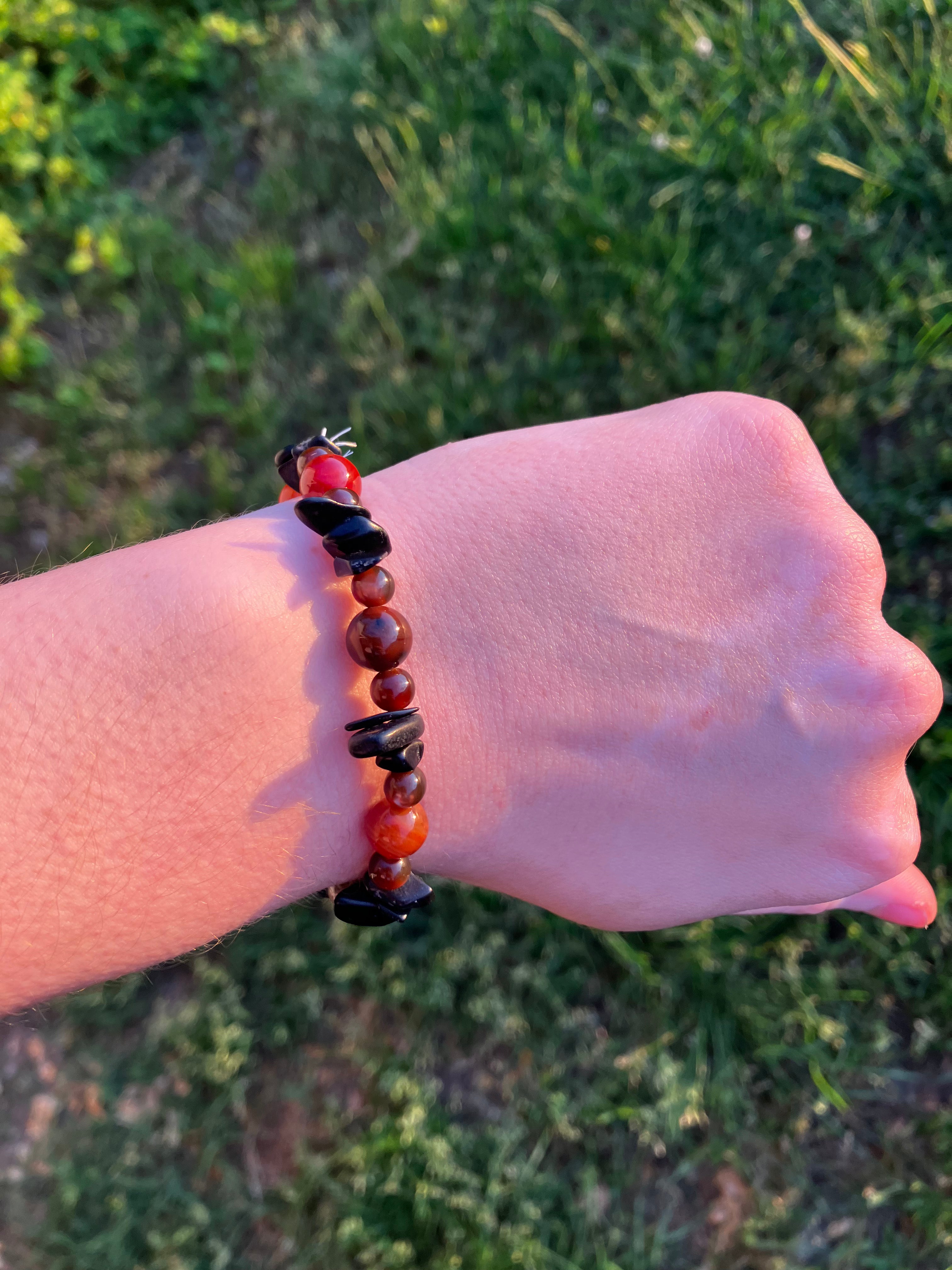 Red and Brown Stone Bracelet